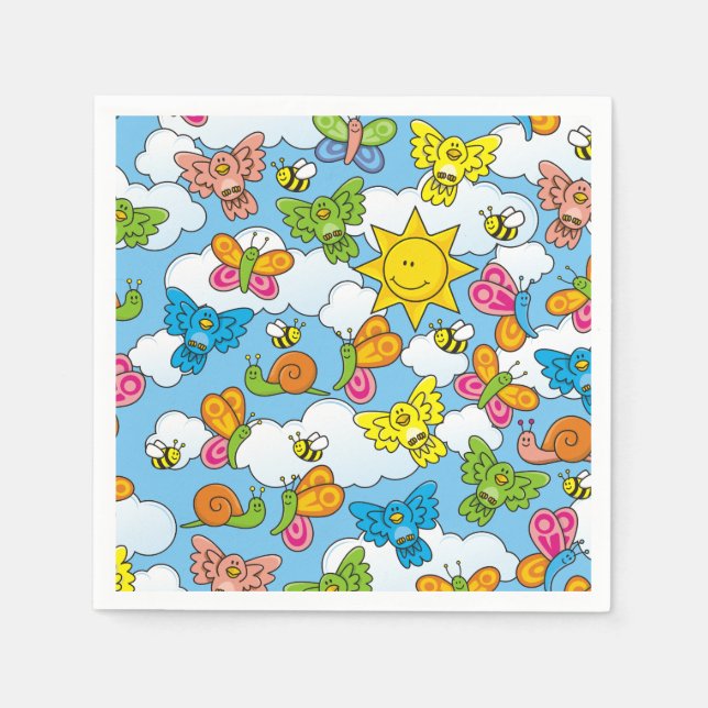 Baby Animals Background Napkins (Front)