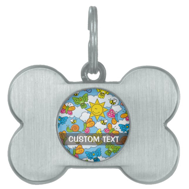 Baby Animals Background Pet ID Tag (Front)