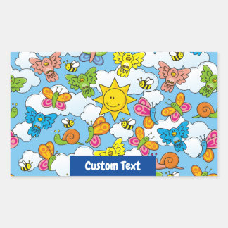 Baby Animals Background Rectangular Sticker