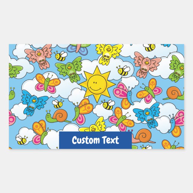 Baby Animals Background Rectangular Sticker (Front)