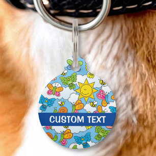 Baby Animals Background Seamless background patter Pet ID Tag
