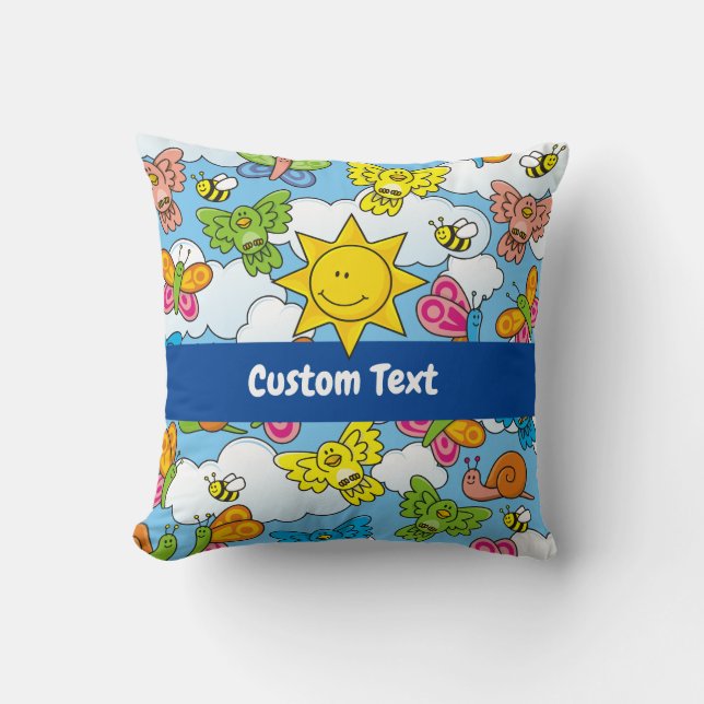 Baby Animals Background Throw Pillow (Front)