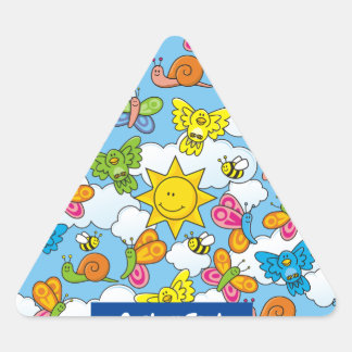 Baby Animals Background Triangle Sticker
