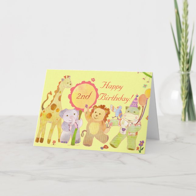 Baby Animals: Birthday Card for Children (Front)