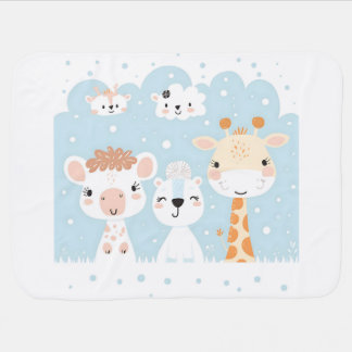 Baby Animals Bodysuit Baby Blanket