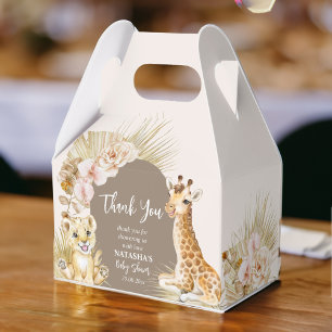 Baby animals boho arch baby shower thank you favor boxes