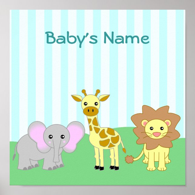 Baby Animals Child's Room Customizable Poster (Front)