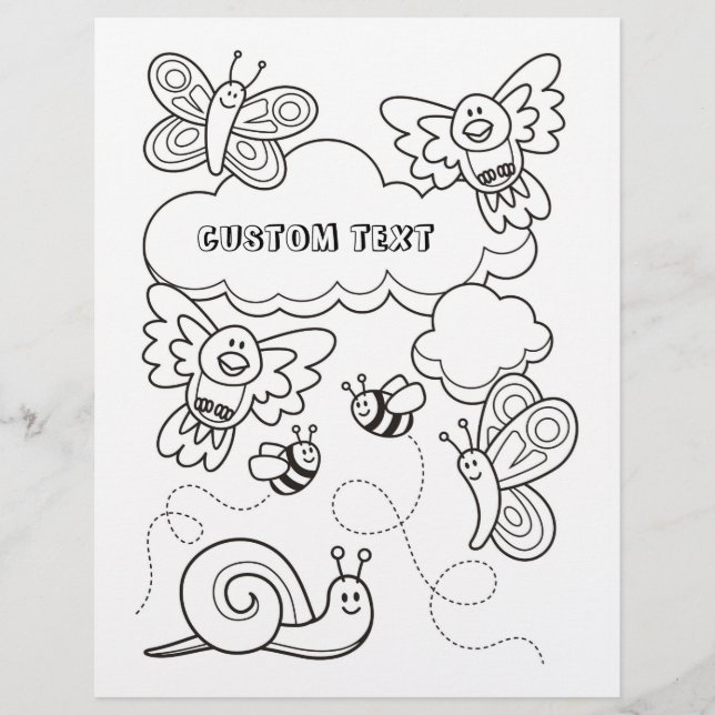 Baby Animals Coloring Book Page (Front)