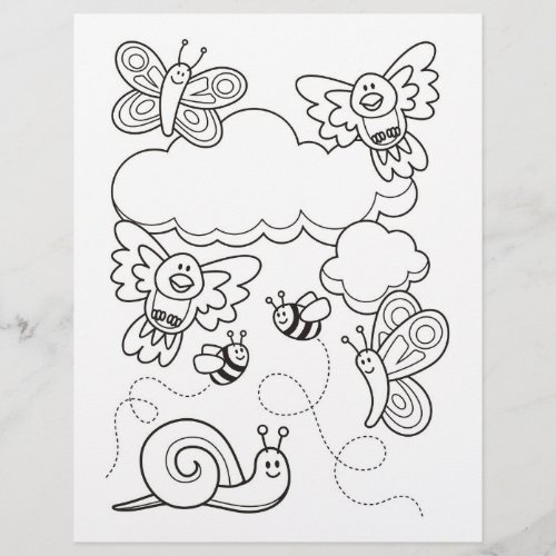 Baby Animals Coloring Book Page