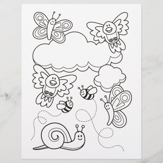 Baby Animals Coloring Book Page (Front)