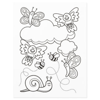 Baby Animals Coloring Book Page