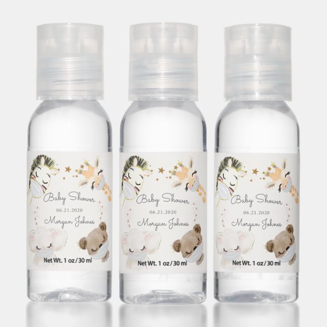 baby animals face mask baby shower hand sanitizer (Set)