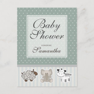 Baby Animals for Baby Shower Invitation Postcard