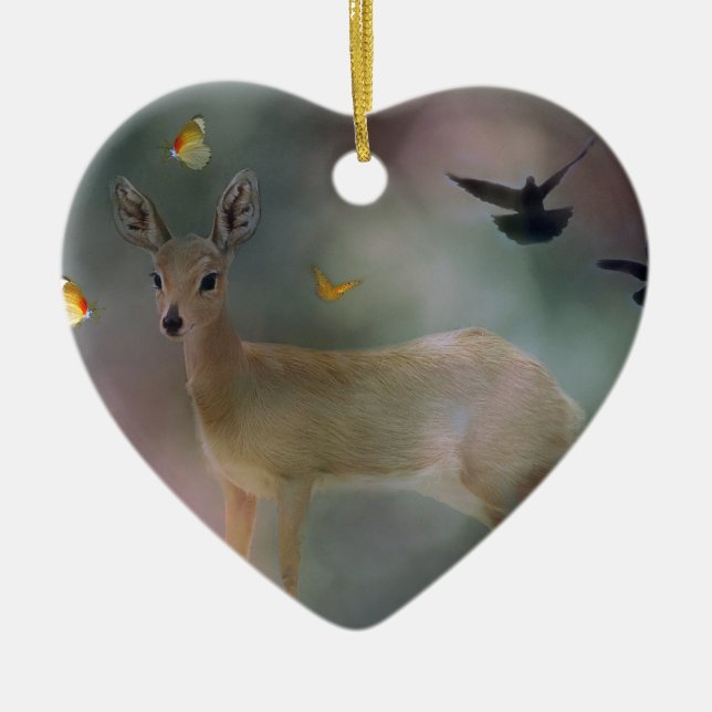 Baby animals forest fantasy ceramic ornament (Front)