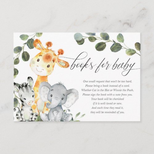 Baby animals gender neutral safari books for baby enclosure card