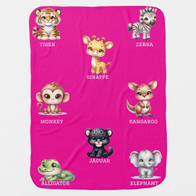 Baby animal's girls blanket (Front)