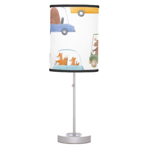 Baby animals hand_drawn watercolor pattern table lamp