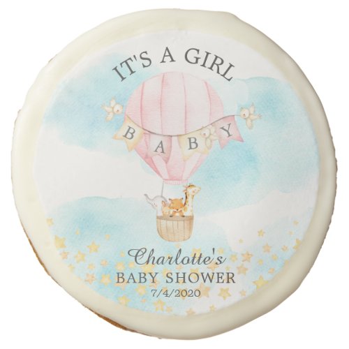 Baby Animals Hot Air Balloon Baby Shower Favor Sugar Cookie