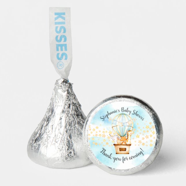 Baby Animals Hot Air Balloon Baby Shower Hershey®'s Kisses® (Front)