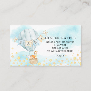 Baby Animals Hot Air Balloon Diaper Raffle Ticket Enclosure Card