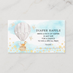 Baby Animals Hot Air Balloon Diaper Raffle Ticket Enclosure Card