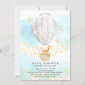 Baby Animals Hot Air Balloon Neutral Baby Shower Invitation (Front)