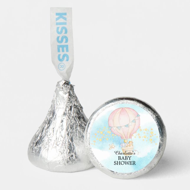 Baby Animals Hot Air Balloon Ride Baby Shower  Hershey®'s Kisses® (Front)