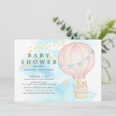 Baby Animals Hot Air Balloon Ride  Baby Shower Invitation (Standing Front)