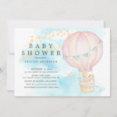 Baby Animals Hot Air Balloon Ride  Baby Shower Invitation (Front)