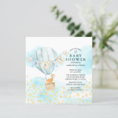 Baby Animals Hot Air Balloon Ride Boys Baby Shower Invitation (Standing Front)