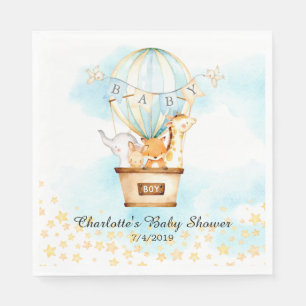 Baby Animals Hot Air Balloon Shower Paper Napkins