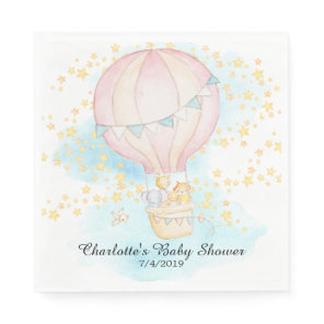 Baby Animals Hot Air Balloon Shower Paper Napkins