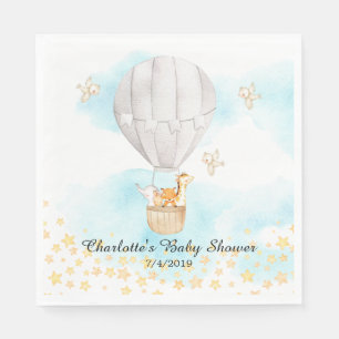 Baby Animals Hot Air Balloon Shower Paper Napkins
