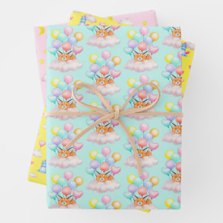 Baby Animals In The Clouds Wrapping Paper Sheets