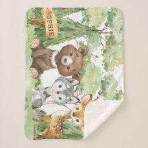 Baby Animals in the Woods Blanket
