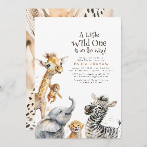 Baby Animals Jungle Safari Wild Cute Baby Shower Invitation