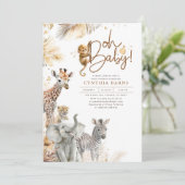 Baby Animals Jungle Safari Wild Cute Baby Shower Invitation (Standing Front)