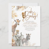 Baby Animals Jungle Safari Wild Cute Baby Shower Invitation (Front)