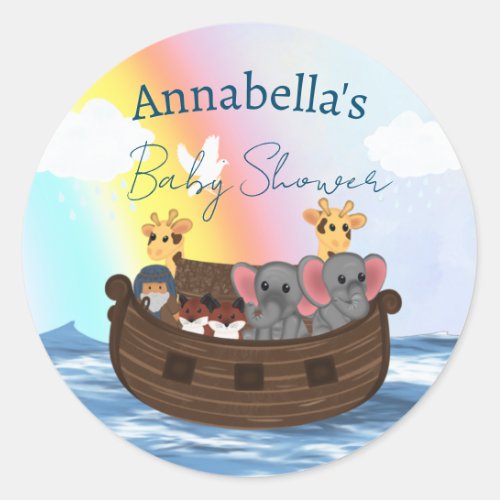 Baby Animals on Noahs Ark Classic Round Sticker