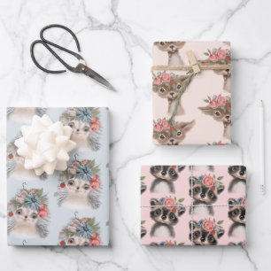 Baby Animals Pattern Wrapping Paper Sheets