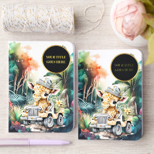 Baby animals safari cute giraffe jungle foliage foil vow books