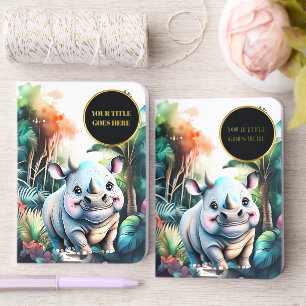Baby animals safari cute rhino jungle foliage foil vow books