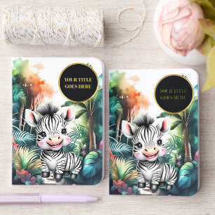 Baby animals safari cute zebra jungle foliage foil vow books