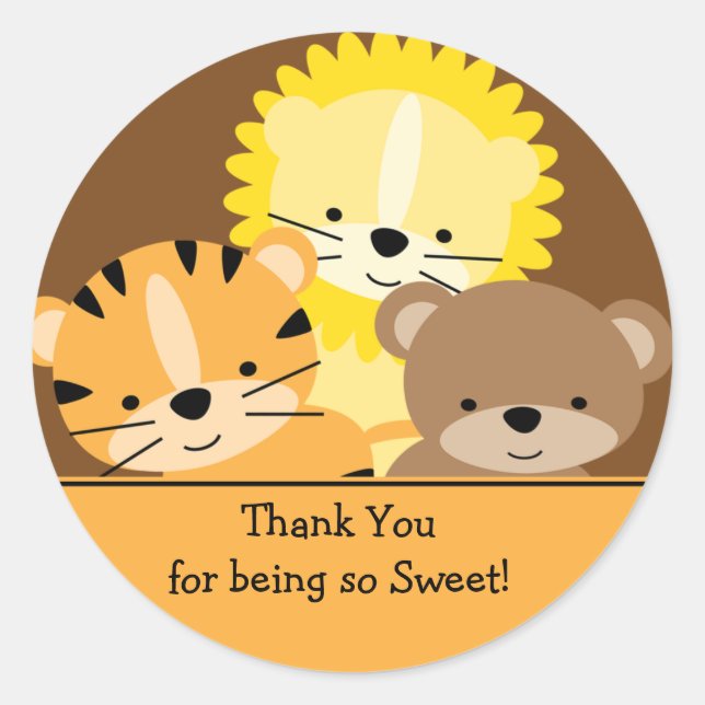 Baby Animals Thank You Sticker (Front)