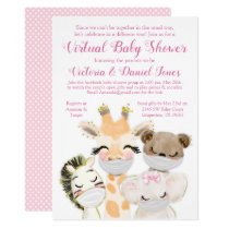 Baby Animals with Masks Drive By Baby Shower Invitation Baby Animals with Masks Drive By Baby Shower Invitation