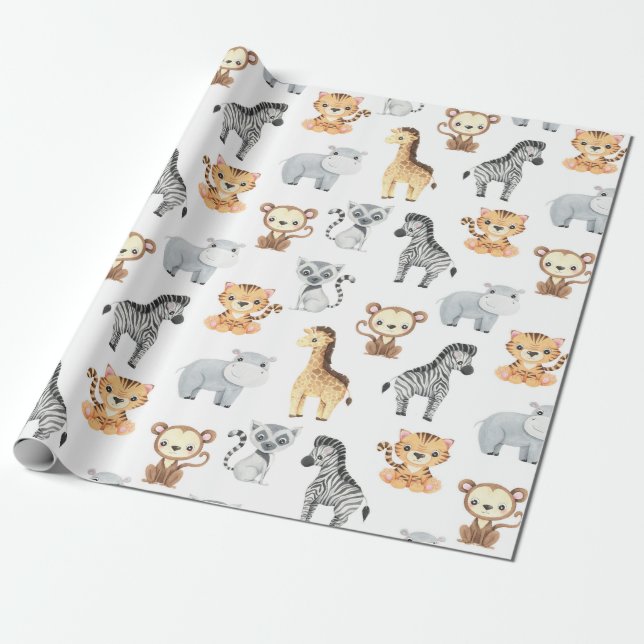 Baby Animals Wrapping Paper (Unrolled)