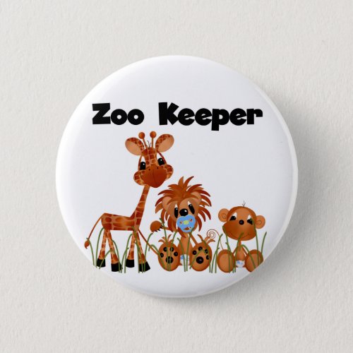Baby Animals Zoo Keeper Tshirts and Gifts Button