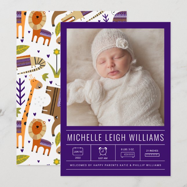 BABY ANNOUNCEMENT Add Your Photo (Front/Back)