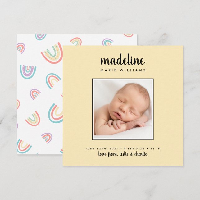 BABY ANNOUNCEMENT Add Your Photo (Front/Back)