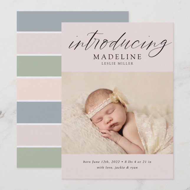 BABY ANNOUNCEMENT Add Your Photo (Front/Back)